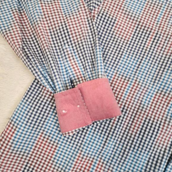 Tommy Bahama Shirt Mens Large Gingham Marlin Flip Cuff Button Down Long Sleeve - Picture 2 of 8
